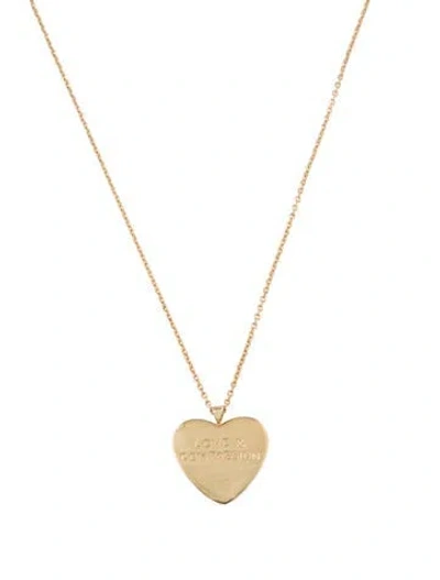 Pre-owned Me&ro 10k 'love & Compassion' Heart Pendant Necklace, 18" In Multi