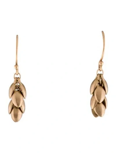 Pre-owned Me&ro 10k Small Acorn Pod Drop Earrings In Multi