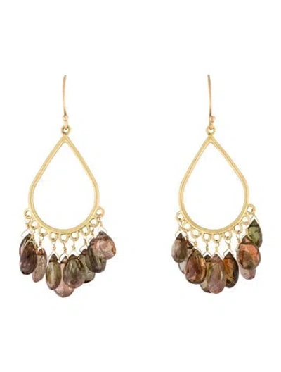 Pre-owned Me&ro 18k Andalusite Drop Earrings In Multi