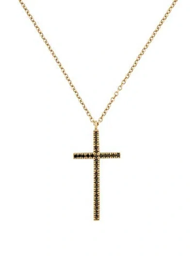 Pre-owned Me&ro 18k Diamond Cross Pendant Necklace, 18" In Multi