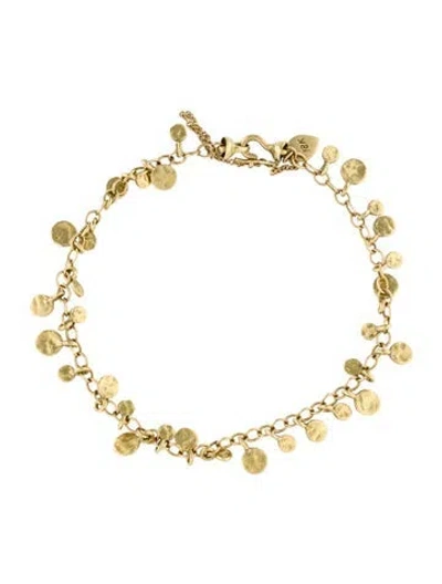 Pre-owned Me&ro 18k Hammered Full Disc Bracelet, 6.5" In Multi