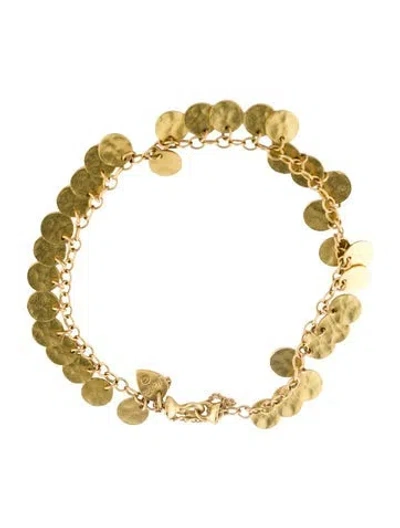 Pre-owned Me&ro 18k Hammered Full Disc Bracelet, 6.75" In Multi