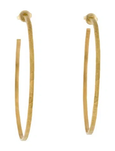 Pre-owned Me&ro 18k Hammered Hoop Earrings In Multi
