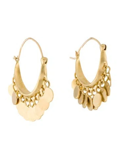Pre-owned Me&ro 18k Lotus Petal Hoop Earrings In Multi