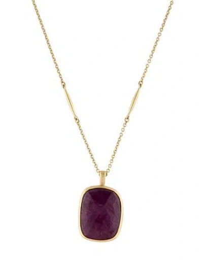 Pre-owned Me&ro 18k Ruby Large Lure Chain Pendant Necklace, 23.25" In Multi