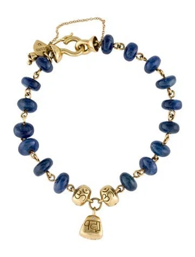 Pre-owned Me&ro 18k Sapphire & Diamond Lotus Bracelet, 6.75" In Multi