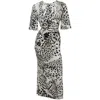 Me&thee Women's Black / White Never Let Go Leopard Animal Print Dress In Gray