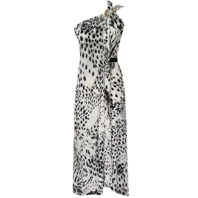 Me&thee Women's Black / White Next Level Leopard Animal Print Dress