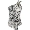 Me&thee Women's Black / White Now Or Never Leopard Animal Print Top In White