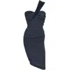 Me&thee Women's Blue Loose Lipped Navy Bust Detail Dress In Blue