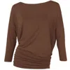 Me&thee Women's Brown Give No Quarter Copper Bamboo Top In Multi