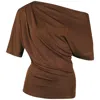 Me&thee Women's Brown Greek To Me Copper Drop Shoulder Top In Brown