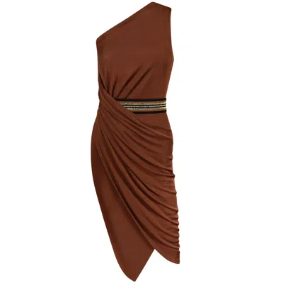 Me&thee Women's Brown Lickety-split Copper Rib Dress In Multi