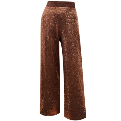 Me&thee Women's Brown / Neutrals Leftfield Copper Sequin Trousers In Multi
