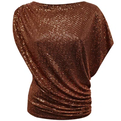 Me&thee Women's Brown / Neutrals Lend An Ear Copper Sequin Top