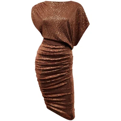 Me&thee Women's Brown / Neutrals Lucy Locket Copper Sequin Dress