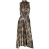 Me&thee Women's Nearing Closer Gold Metallic Dress In Brown