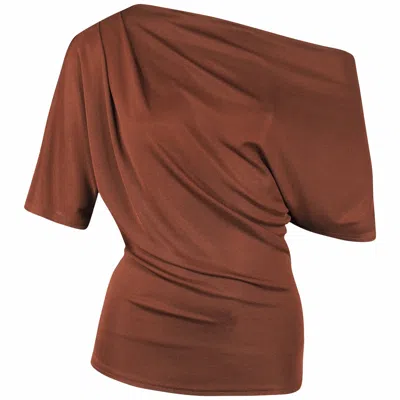Me&thee Women's Brown Rash Decision Copper Drop Shoulder Top