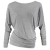 Me&thee Women's Fancy Free Grey Marl Bamboo A-symmetric Jersey Top In Gray