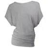 Me&thee Women's Fathom Out Grey Marl Bamboo A-symmetric Jersey Tee In Gray