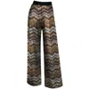 Me&thee Women's Gold / Brown / Black Namaste Metallic Stripe Wide Leg Trouser In Multi