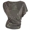 Me&thee Women's Gold / Neutrals Own It Gold Sequin Top In Black