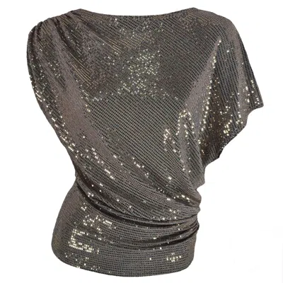 Me&thee Women's Gold / Neutrals Own It Gold Sequin Top In Black