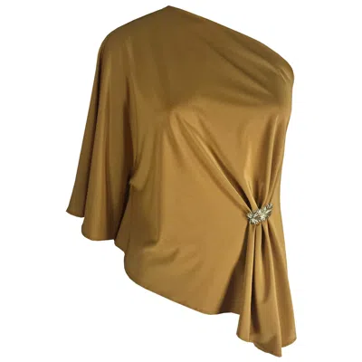 Me&thee Women's Gold / Yellow P's And Q's Ochre Gold One Shoulder Top