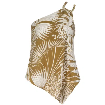 Me&thee Women's Gold / Yellow Paved With Gold Tropical Print Top