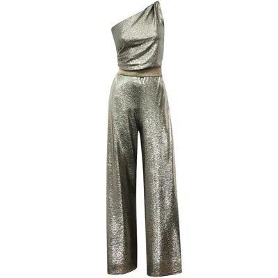 Me&thee Women's La-di-da Gold Metallic Jumpsuit