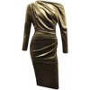 Me&thee Women's Make Haste Gold Velvet Dress In Gold
