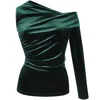 Me&thee Women's Multitude Of Sins Green Velvet Top In Green