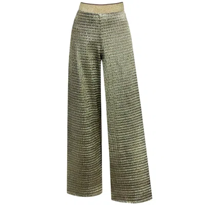 Me&thee Women's Nemesis Yellow Gold Wide Leg Trousers In Gray