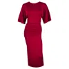 Me&thee Women's Neptune Moons Pink Midi Dress In Red