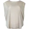 Me&thee Women's Neutrals Needs Must Ivory Lurex Tee In White
