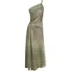 Me&thee Women's Never Say Never Yellow Gold One Shoulder Dress In Gold