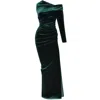 Me&thee Women's Okey-dokey Green Velvet Maxi Dress In Green