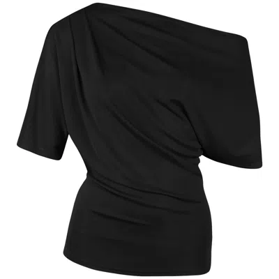 Me&thee Women's Only The Lonely Black Drop Shoulder Top