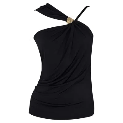 Me&thee Women's Pave The Way Black Top With Gold Trim
