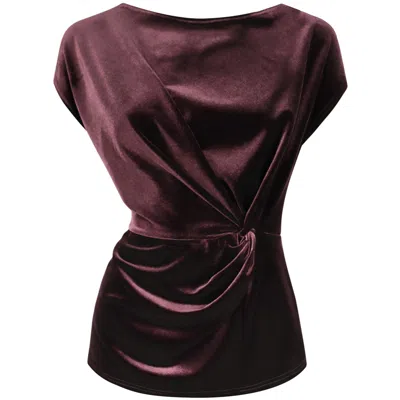 Me&thee Women's Red Mad As A Hatter Wine Velvet Top In Brown