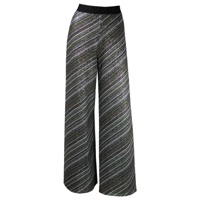 Me&thee Women's Pit Stop Metallic Stripe Trouser In Multi