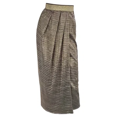 Me&thee Women's Point Blank Metallic Antique Gold Wrap Skirt