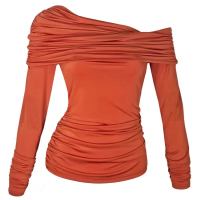 Me&thee Women's Pour Moi Orange Bardot Top