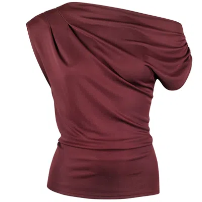 Me&thee Women's Red Knuckle Down Claret Drop Shoulder Top In Brown