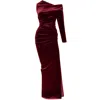 Me&thee Women's Red Oh My Love Burgundy Velvet Maxi Dress In Red