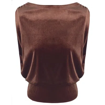 Me&thee Women's Rose Gold Olive Branch Copper Velvet Top In Brown