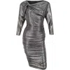 Me&thee Women's Silver More Fool You Gunmetal Metallic Dress In Silver