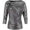 Me&thee Women's Silver My Giddy Aunt Gunmetal Metallic Top In Silver