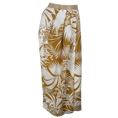 Me&thee Women's Yellow / Gold Push & Pull Tropical Print Wrap Sarong Skirt In Multi