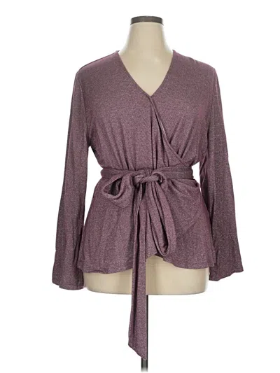 Pre-owned Me By Jennie Garth Long Sleeve Blouse In Purple